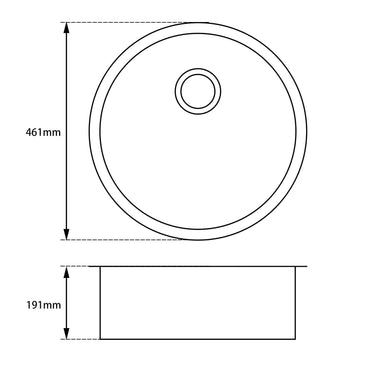 460mm - White Stone Kitchen Sink - Nuvio - WH460.KS - Sink