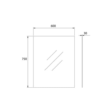 60cm Pencil - Edge Mirror - Nuvio - BIM - 60S - Mirror