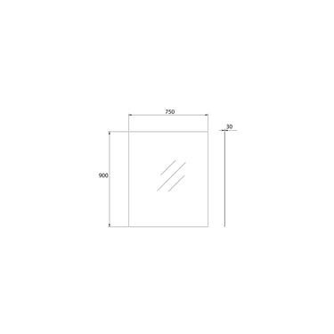 90cm Pencil - Edge Mirror - Nuvio - BIM - 90S - Mirror