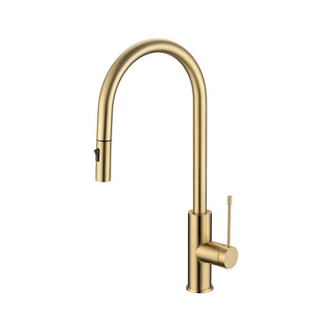 Aziz-II Pull Out Sink Mixer -Brushed Gold- Nuvio-PCC1003BG-Kitchen Mixer