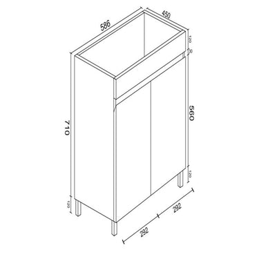 BIANCA 600mm PVC Freestanding Vanity - Nuvio - BIP - 60L - GWTOP60 - Vanity