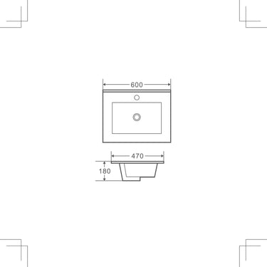 BIANCA 600mm PVC Freestanding Vanity - Nuvio - BIP - 60L - GWTOP60 - Vanity