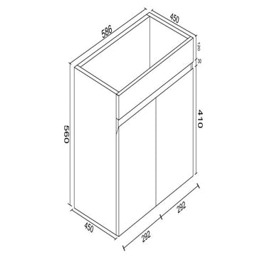 BIANCA 600mm PVC Wall - Hung Vanity - Nuvio - BIP - 60W - GWTOP60 - Vanity