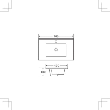 BIANCA 750mm PVC Freestanding Vanity - Nuvio - BIP - 75L(L/R) - GWTOP75 - Vanity