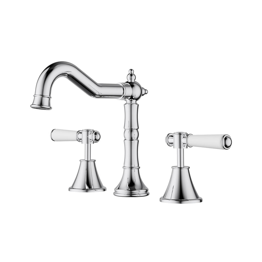 Clasico Basin Set With Ceramic Handle — Chrome