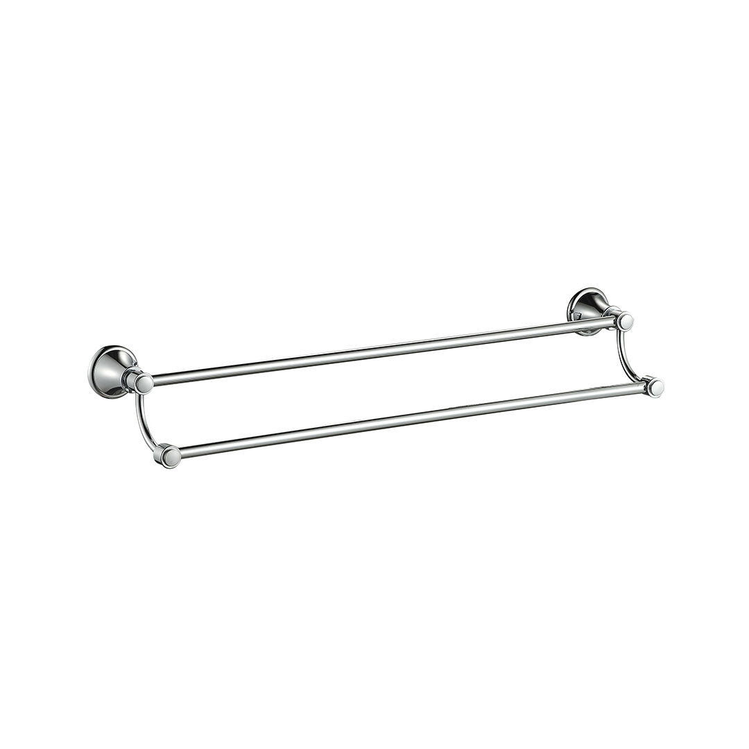 Clasico Double Towel Rail 800mm — Chrome