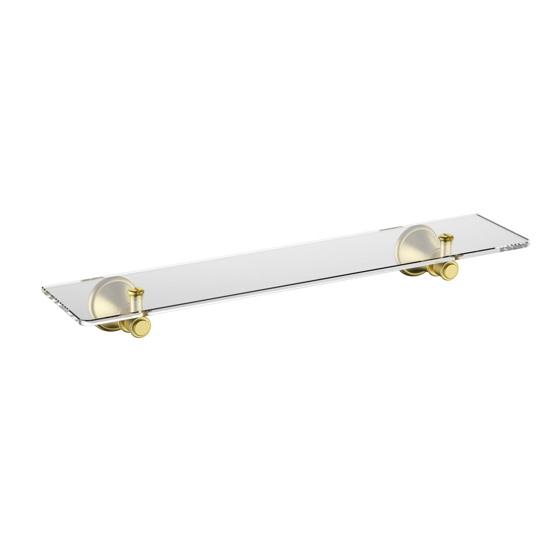 Clasico Glass Shower Shelf — Brushed Gold