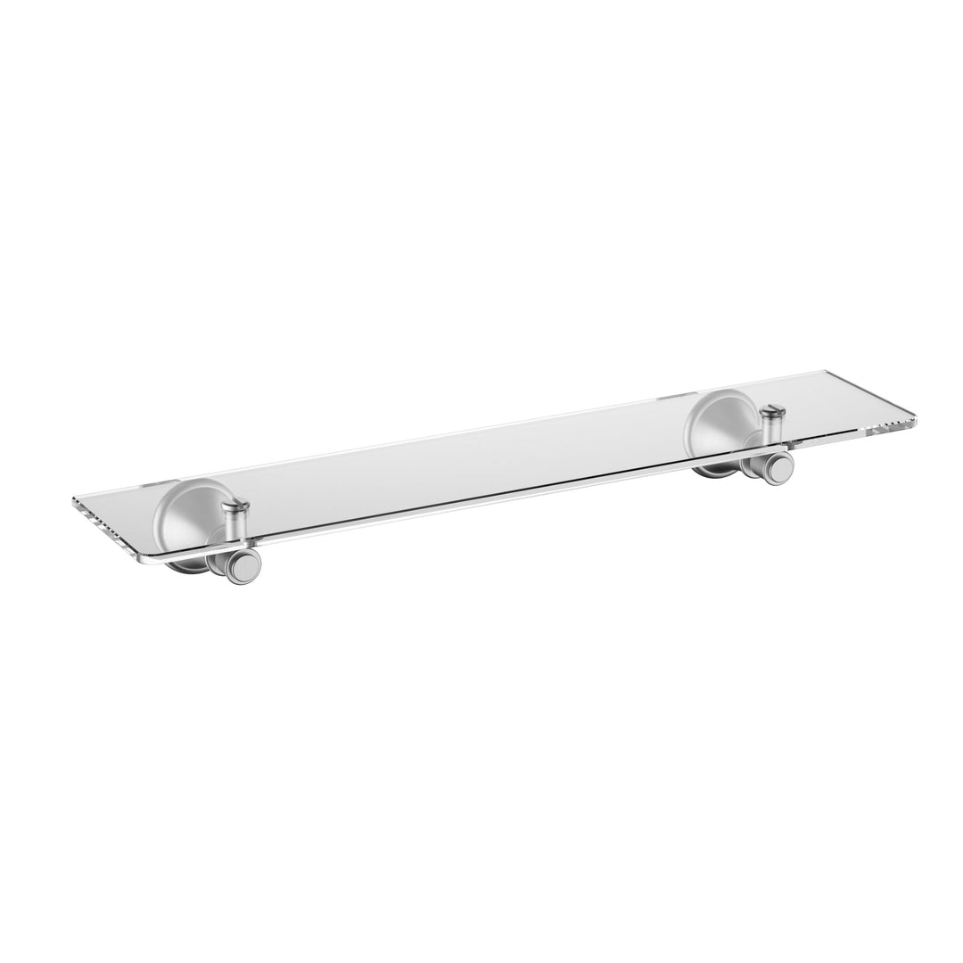Clasico Glass Shower Shelf — Brushed Nickel