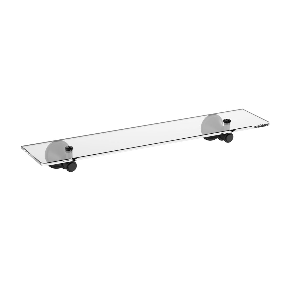 Clasico Glass Shower Shelf — Matte Black