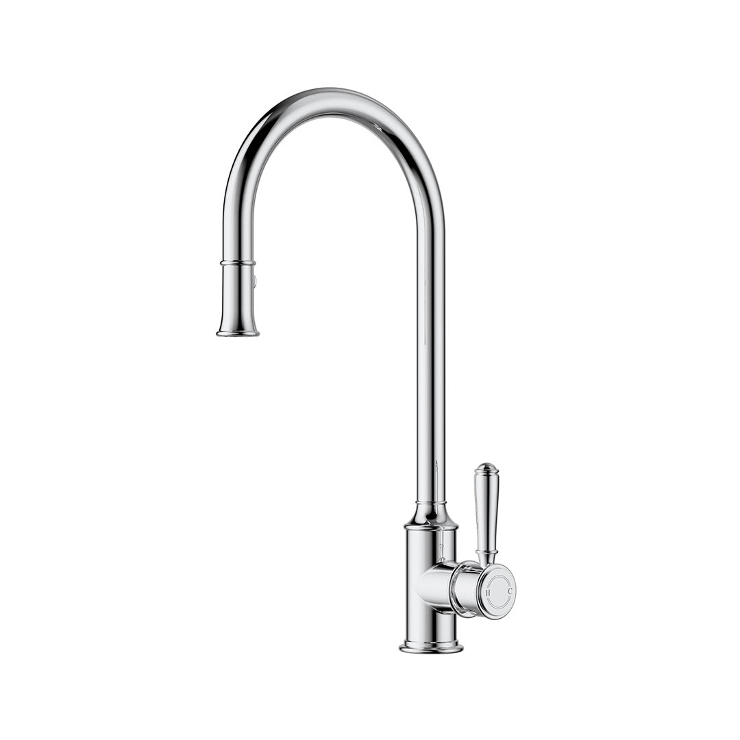 Clasico Gooseneck Pull Out Sink Mixer — Chrome