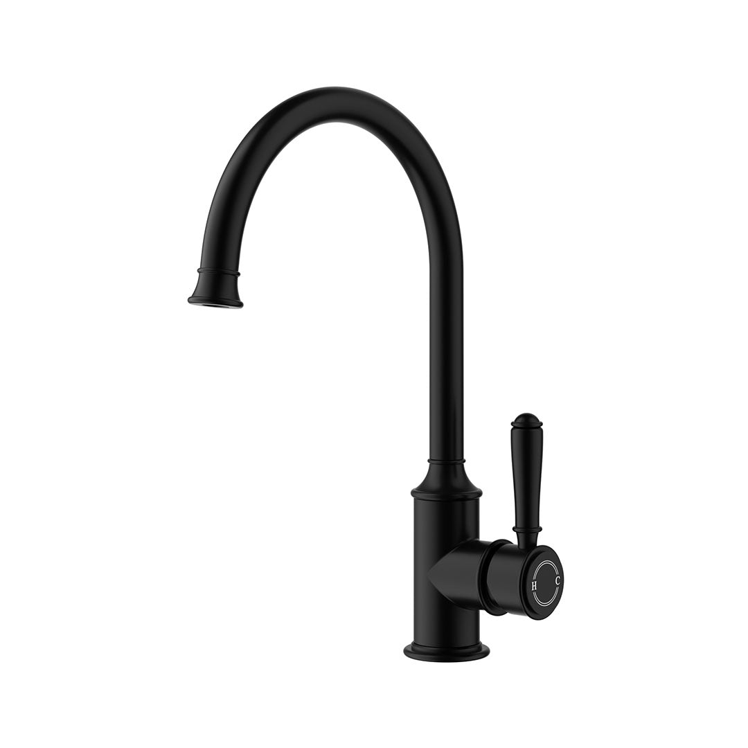 Clasico Gooseneck Sink Mixer — Matte Black