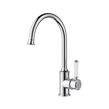 Clasico Gooseneck Sink Mixer With Ceramic Handle -Chrome- Nuvio-HYB868-101A-Kitchen Mixer