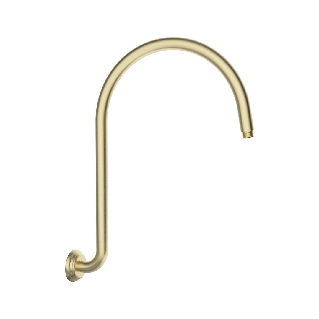 Clasico High Rise Shower Arm — Brushed Gold