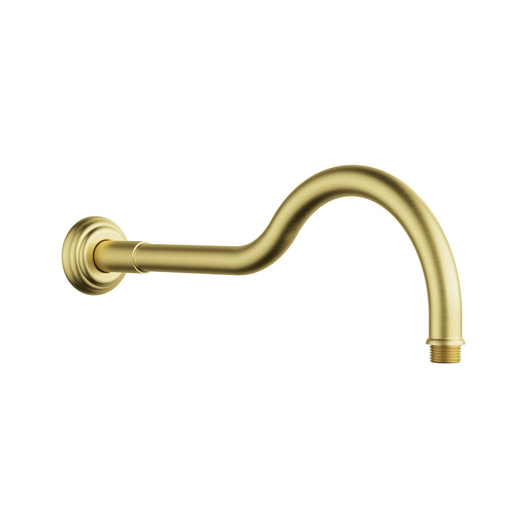 Clasico Horizontal Shower Arm — Brushed Gold