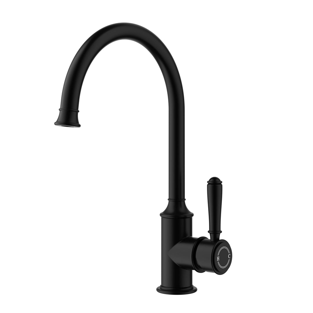 Clasico Sink Mixer Gooseneck — Matte Black