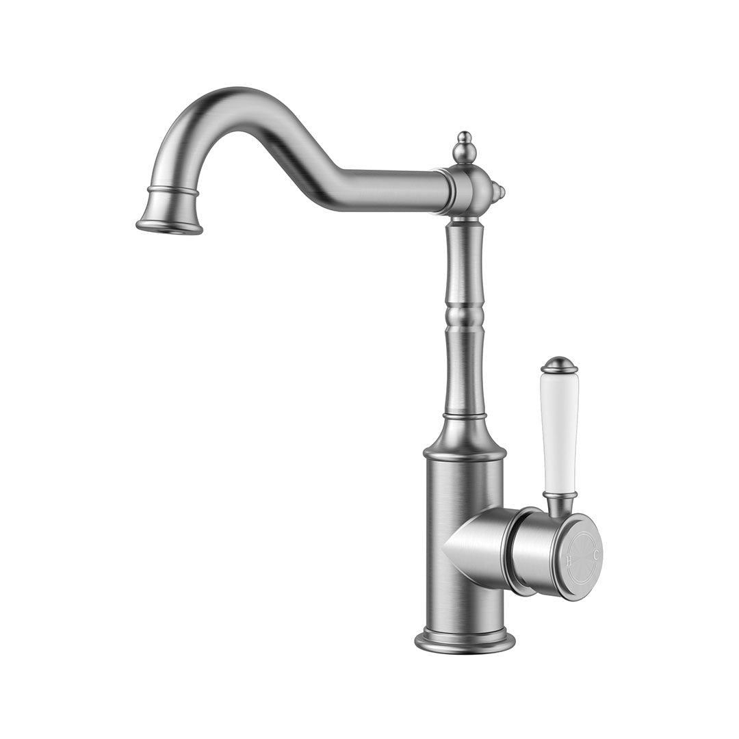 Clasico Sink Mixer With Ceramic Handle — Brushed Nickel