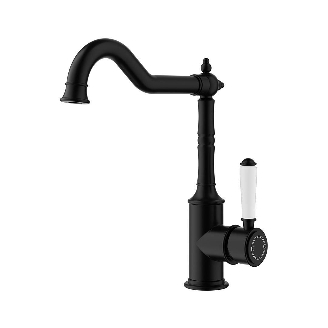 Clasico Sink Mixer With Ceramic Handle — Matte Black
