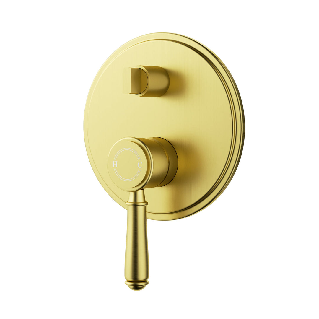 Clasico Wall Mixer Trim Kit With Ceramic Handle — Brushed Gold