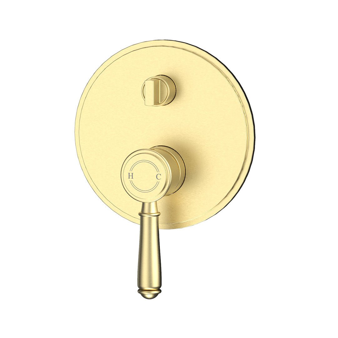 Clasico Wall Mixer With Diverter Trim Kit — Brushed Gold