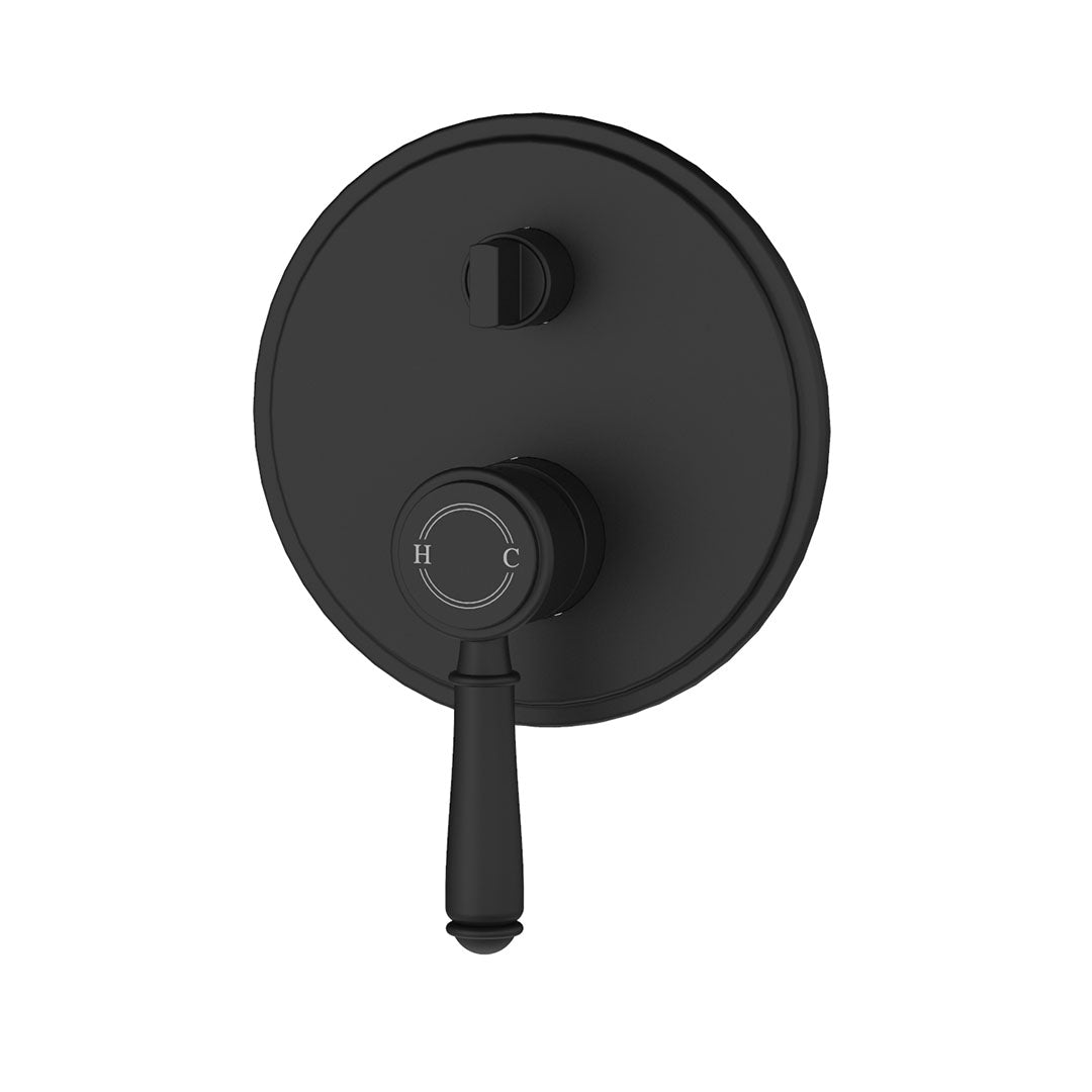 Clasico Wall Mixer With Diverter Trim Kit — Matte Black