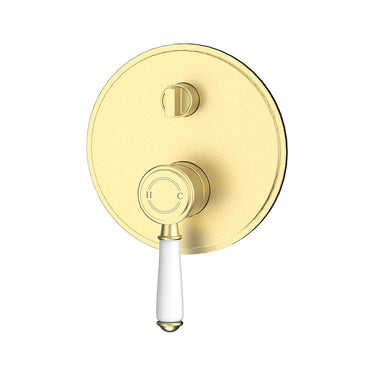 Clasico Wall Mixer With Diverter Trim Kit With Ceramic Handle -Brushed Gold- Nuvio-HYB868-501ATK-BG-Wall Mixer