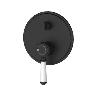 Clasico Wall Mixer With Diverter Trim Kit With Ceramic Handle -Matte Black- Nuvio-HYB868-501ATK-MB-Wall Mixer