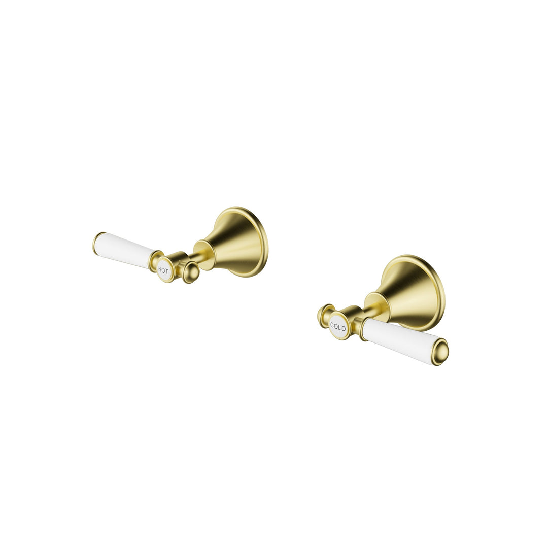 Clasico Wall Top Assemblies With Ceramic Handle — Brushed Gold