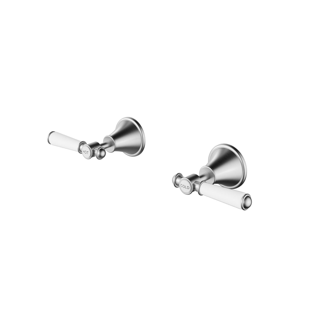 Clasico Wall Top Assemblies With Ceramic Handle — Brushed Nickel