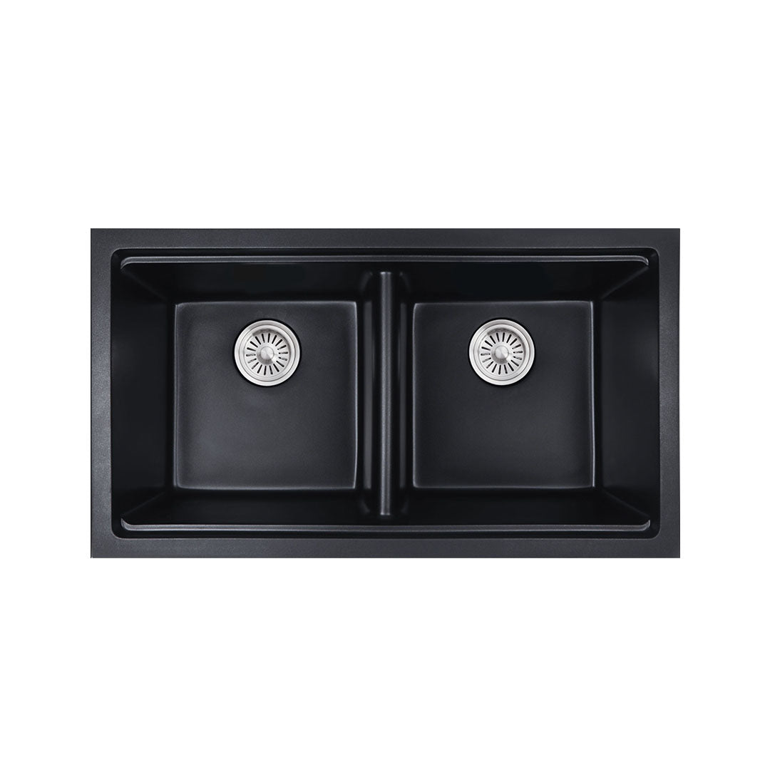 Cora Black Granite Double Bowl Sink — Default Title