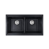 Cora Black Granite Double Bowl Sink - Nuvio - PGR8346D - MB - 