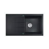 Cora Black Granite Sink Single Bowl With Drainer - Nuvio - PGR8650SD - MB - 