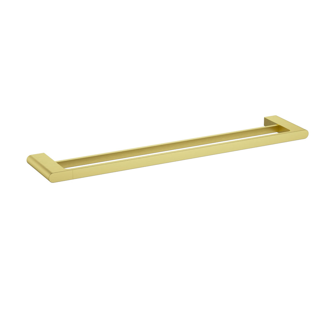 Cora Double Towel Rail 600mm — Brushed Gold