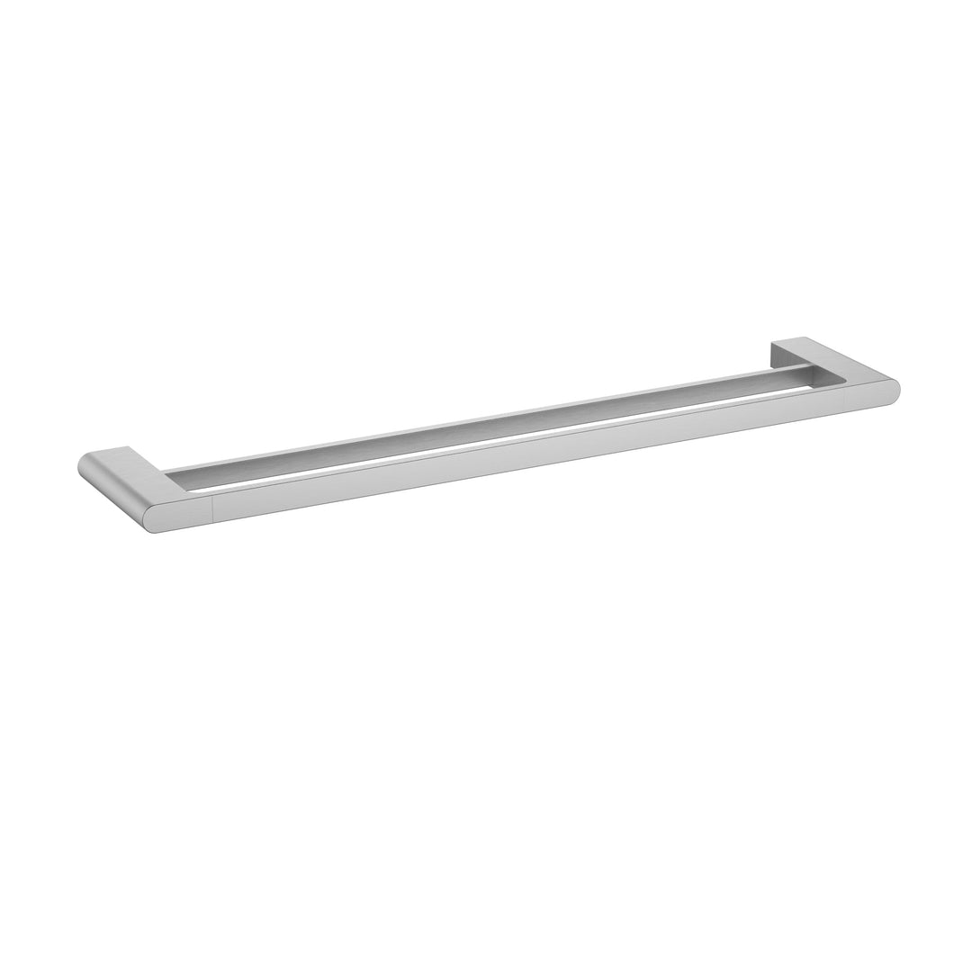 Cora Double Towel Rail 600mm — Brushed Nickel