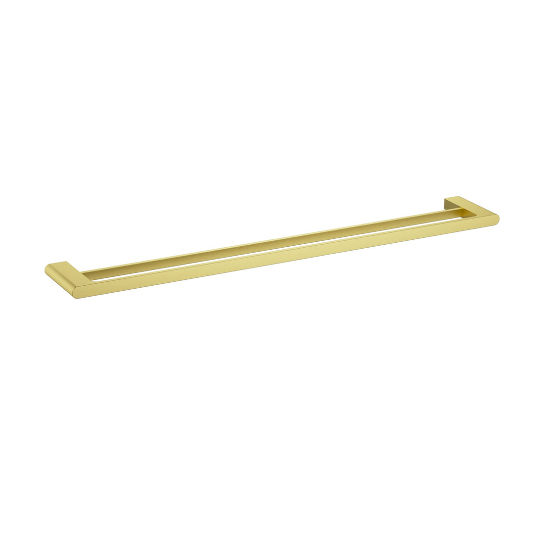 Cora Double Towel Rail 800mm — Brushed Gold