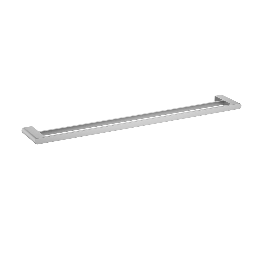 Cora Double Towel Rail 800mm — Brushed Nickel