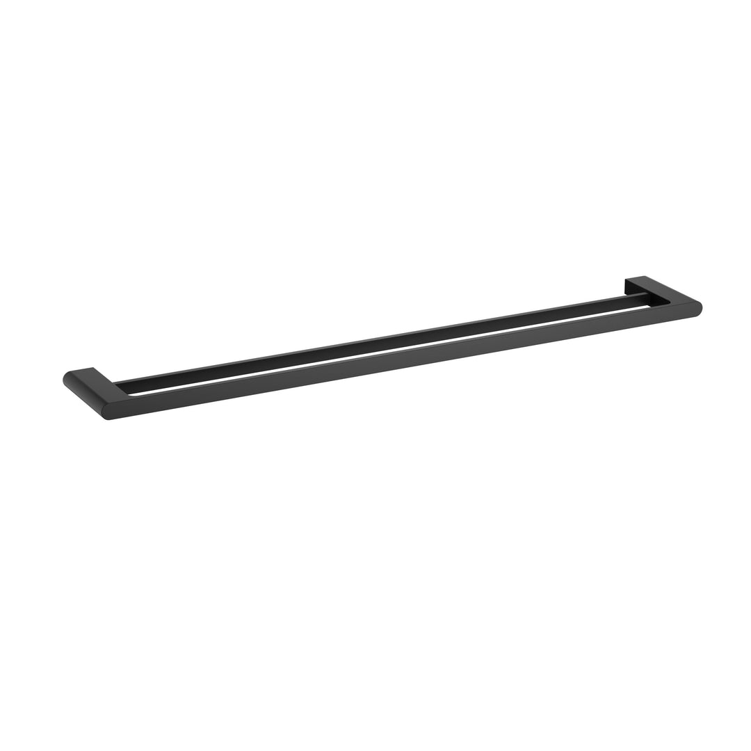 Cora Double Towel Rail 800mm — Matte Black