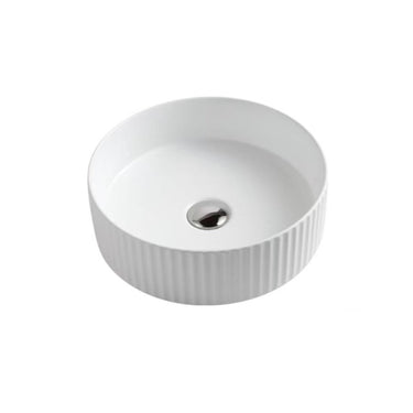 Counter Top Fluted Round Basin - Matte White - Nuvio - CO - 36 - MW - Basin