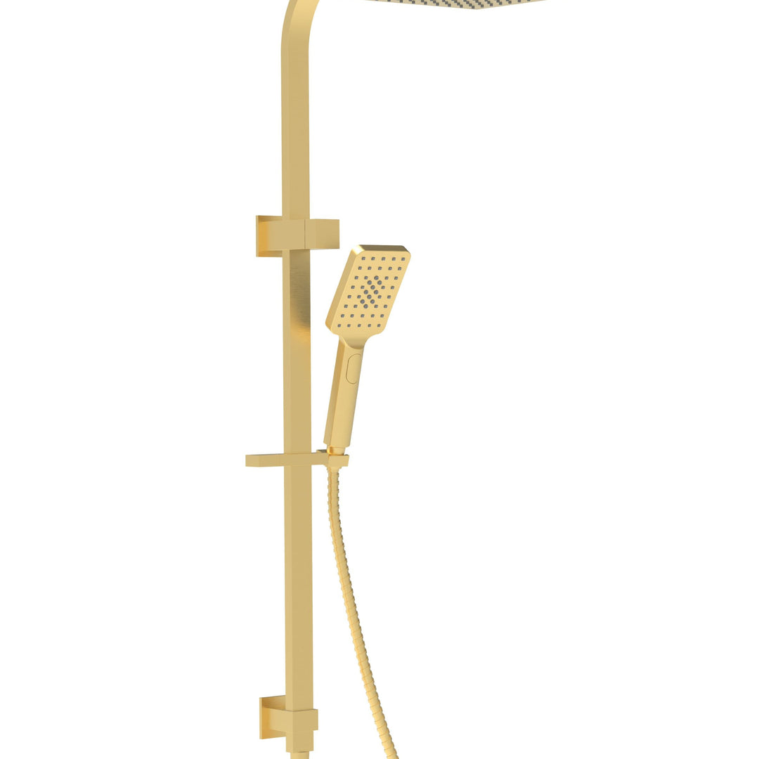 Eden Square Shower Set 200mm — Brushed Gold