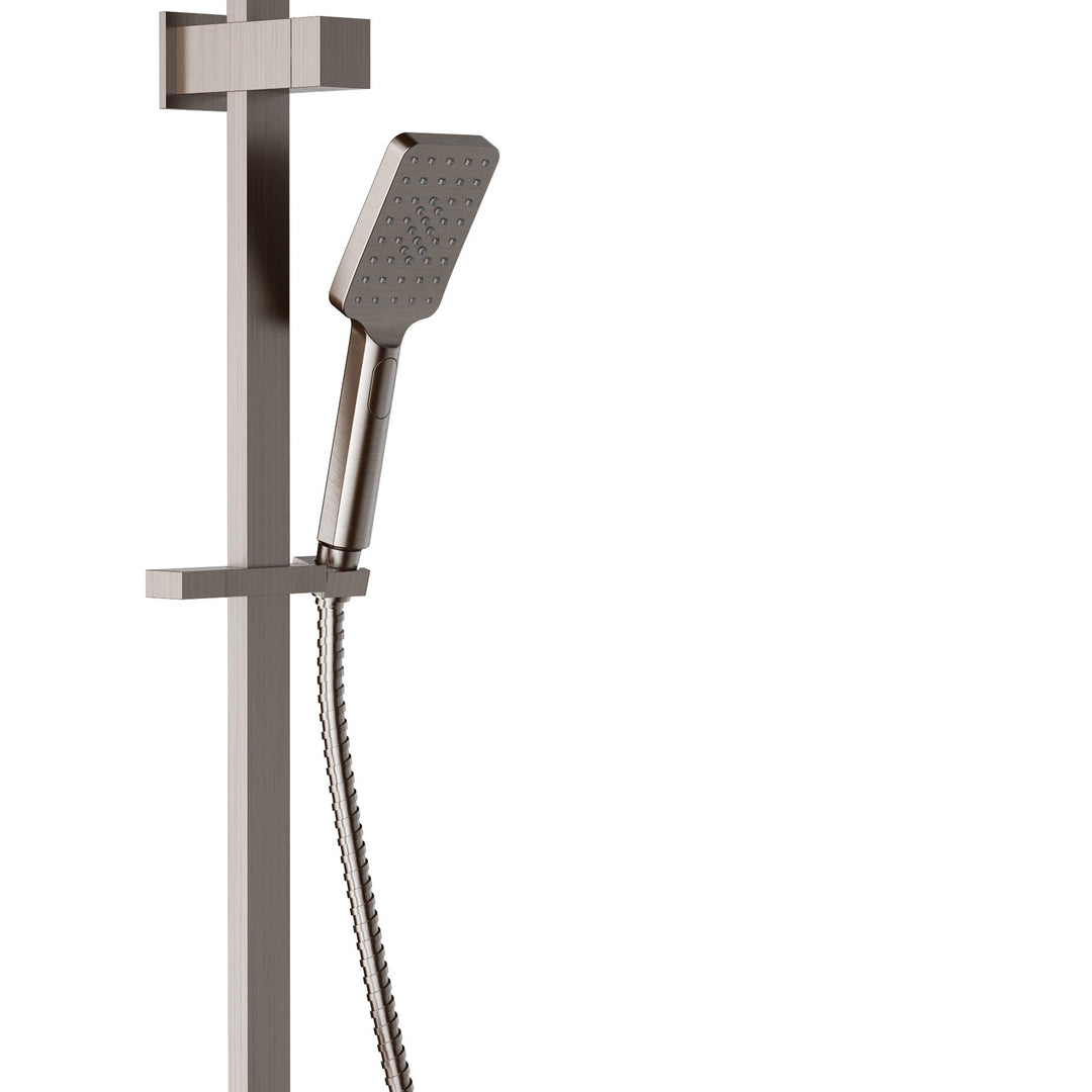 Eden Square Shower Set 200mm — Gunmetal