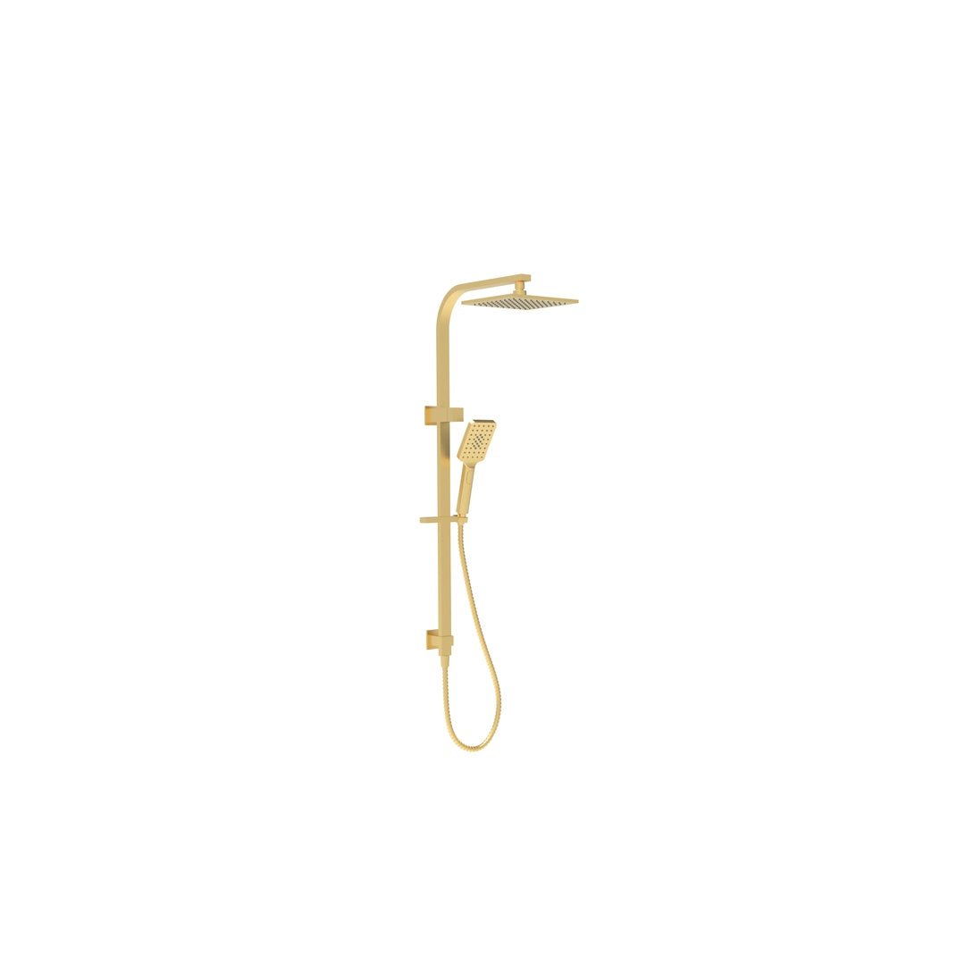 Eden Square Shower Set 250mm — Brushed Gold