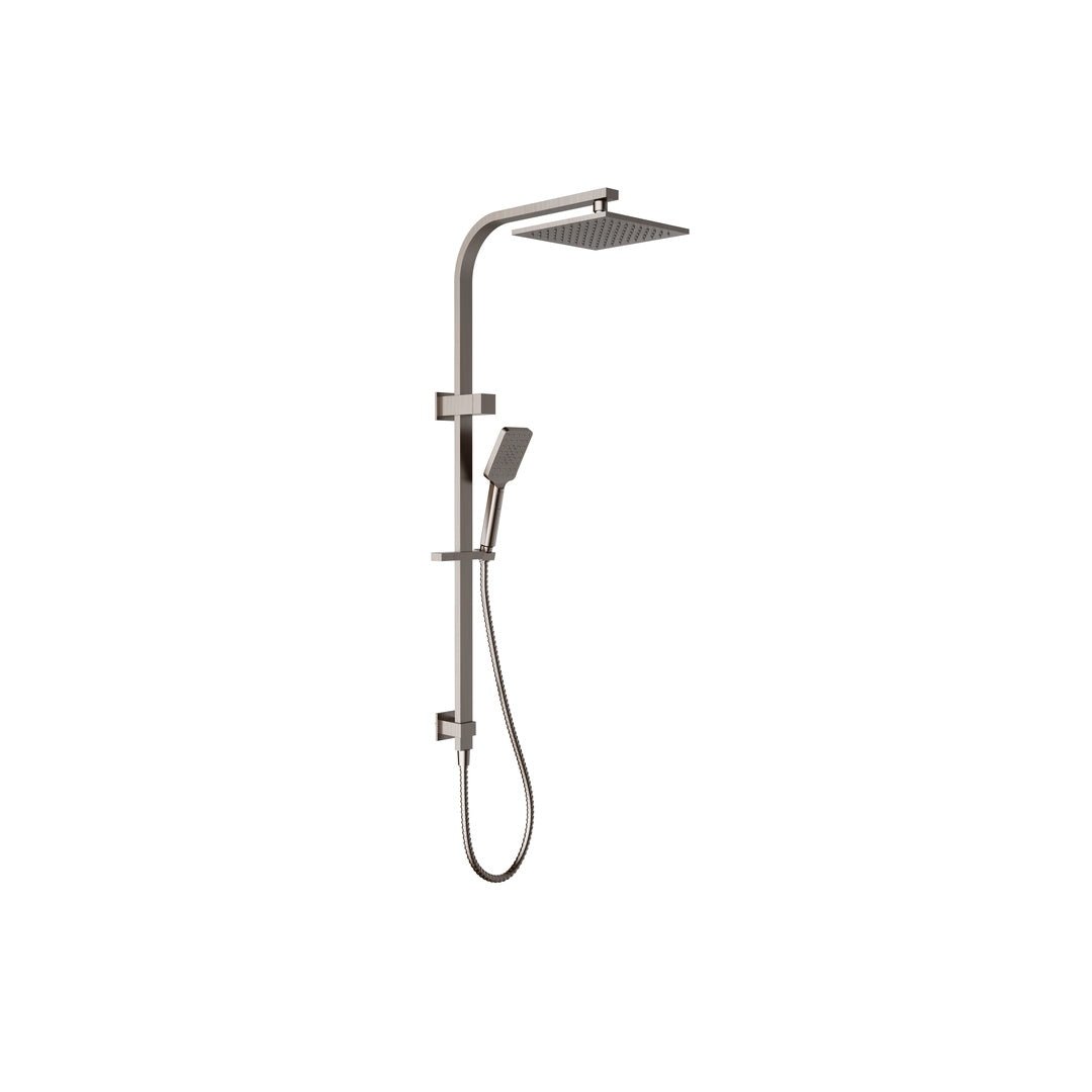 Eden Square Shower Set 250mm — Brushed Nickel