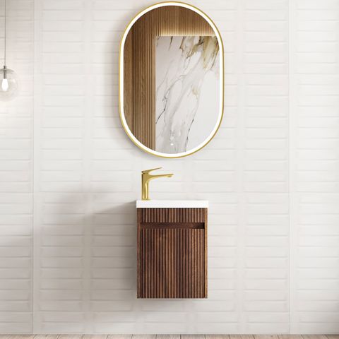 Space Saver Vanity - Sable Walnut — 400mm / Basin