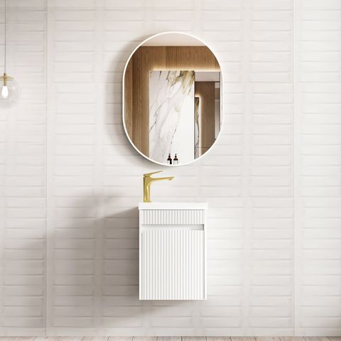 Space Saver Vanity - Matte White — 400mm / Basin