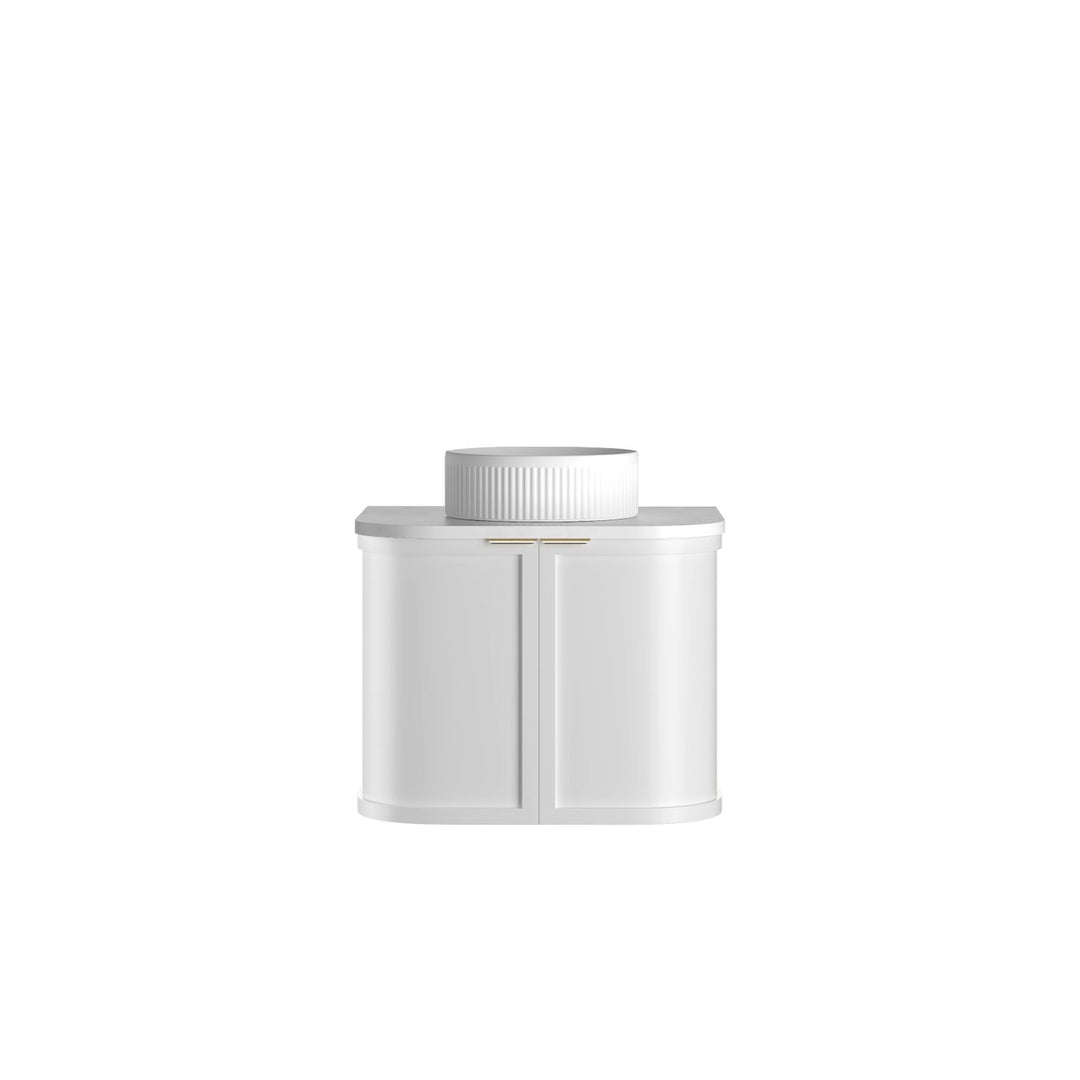 Hampshire Vanity - Satin White — 600mm / Cloudy Carrara Top