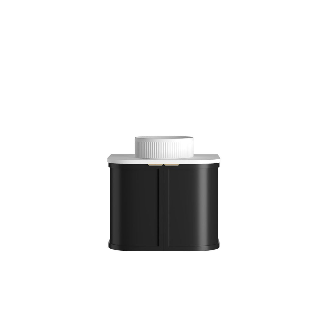 Hampshire Vanity - Satin Black — 600mm / Cloudy Carrara Top