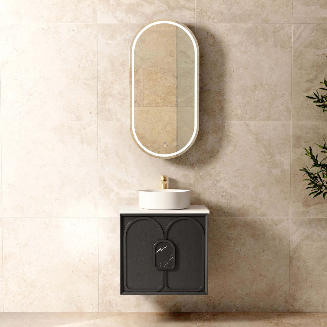 Laguna Vanity - Black Oak — 600mm / Ceramic Top