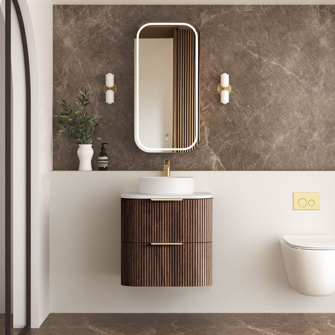 Havana Vanity - Sable Walnut — 600mm / Chloe Silk Top
