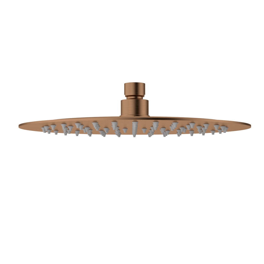 Dova Round Shower Head 250mm — Brushed Copper
