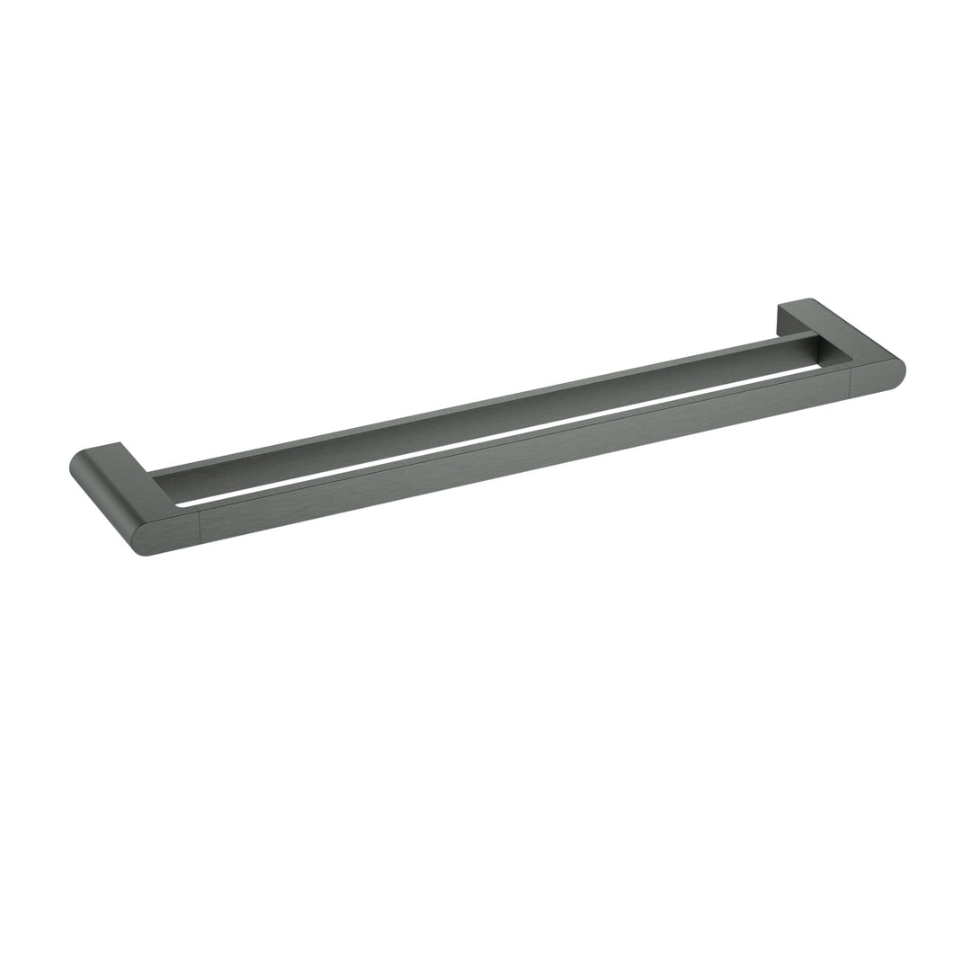 Flores Double Towel Rail 800mm — Gunmetal