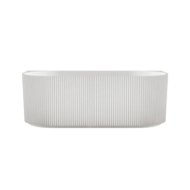 Fluted Back to Wall Bath - 1500 Length - Gloss White - Nuvio - BTFSAFLUBTW1500W - Bath